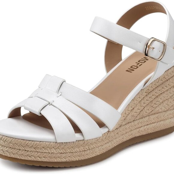 Women’s Wedge Sandals Espadrilles Open Toe Strappy 3.54-inch Heeled Summer